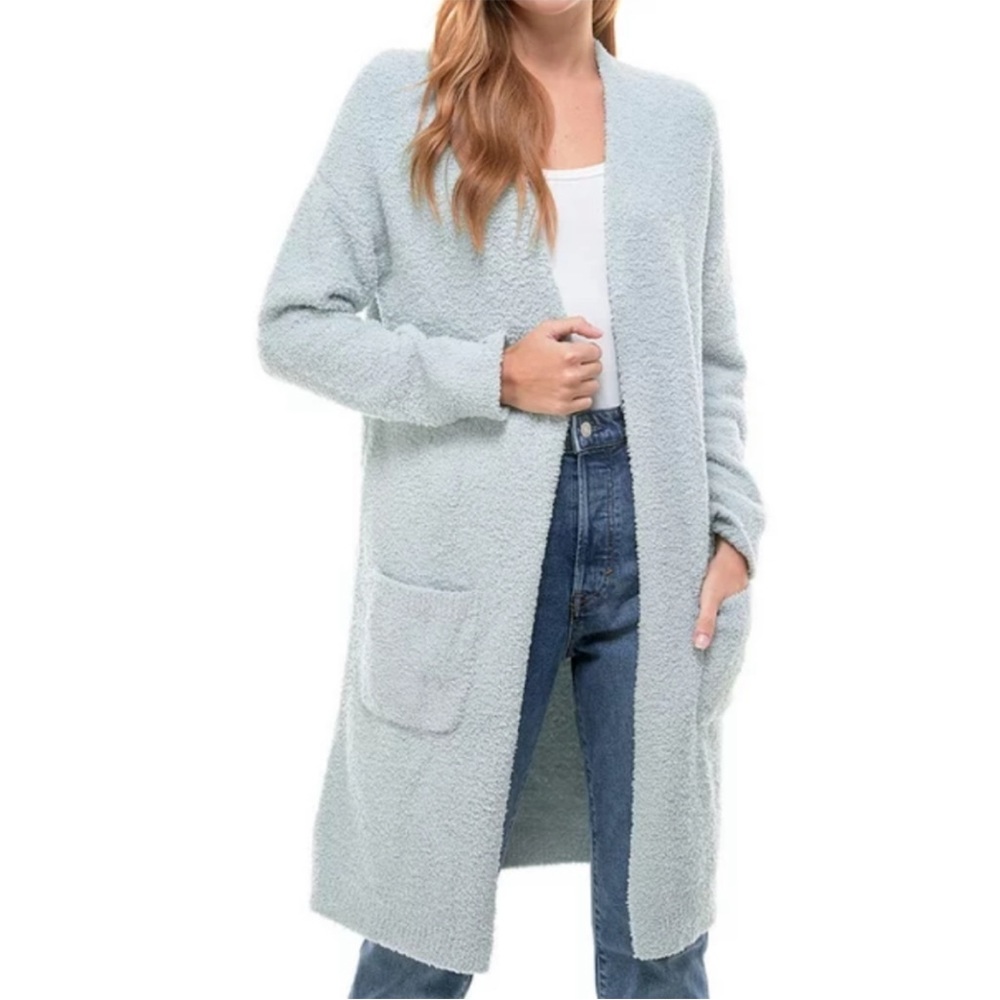 Thread & Supply Plush Open Cardigan Women’s XXL Gray Mist Soft Stretch Pockets